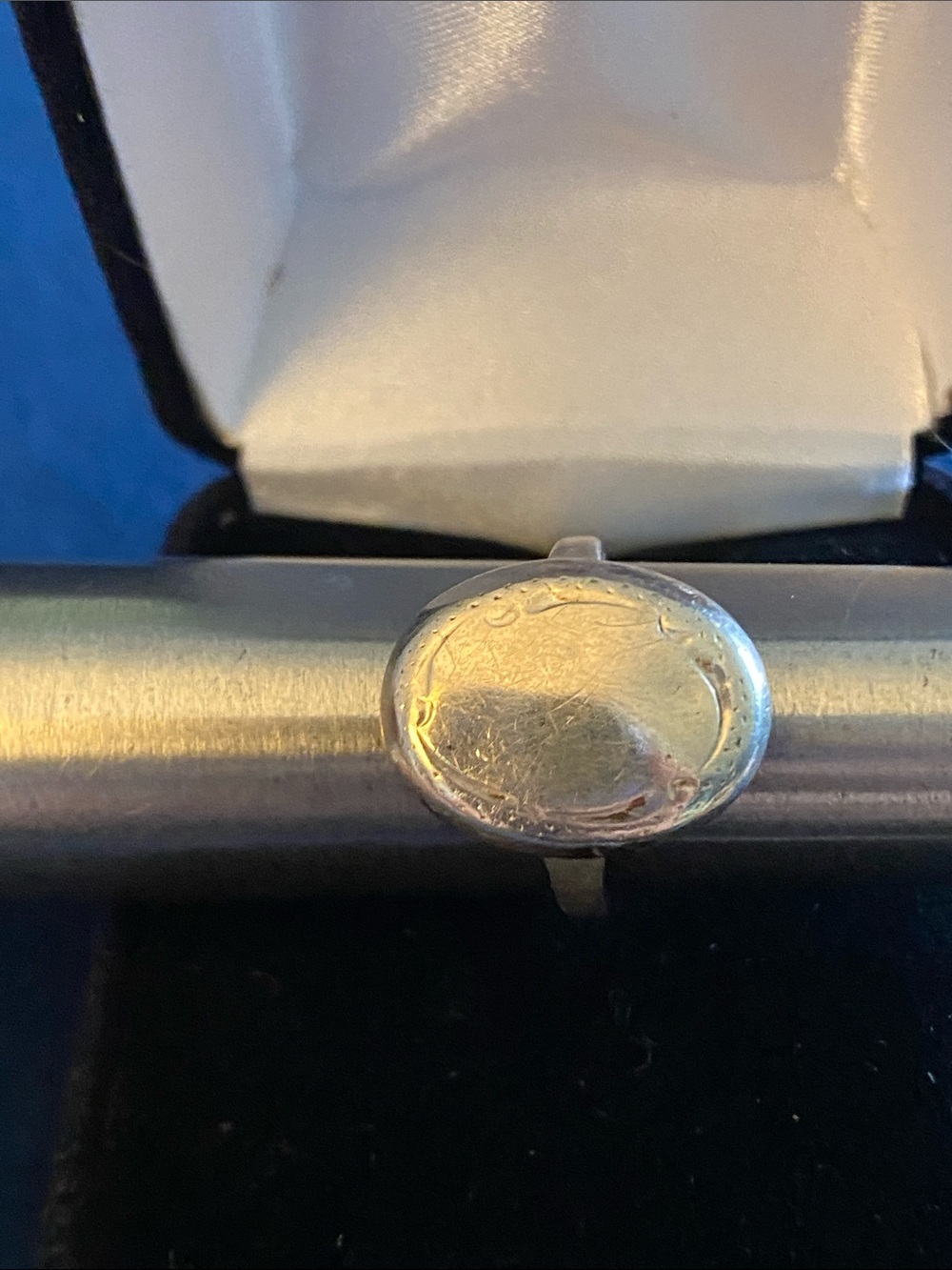 Vintage Birks Burkhardt Sterling Silver Engravable Signet Ring 5.25